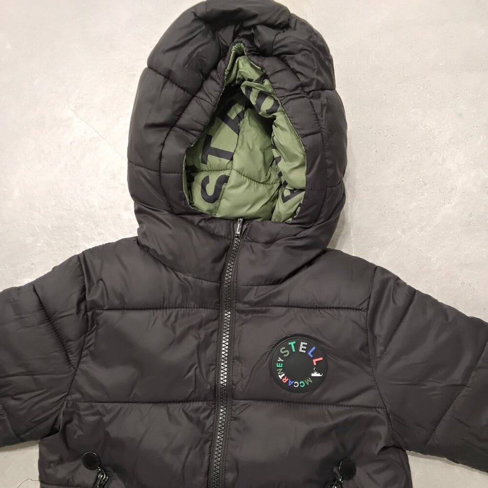 Stella McCartney Boys Black & Green Reversible Puffer Jacket